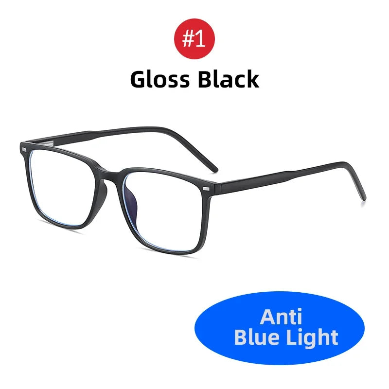 2024 Trending TR90 Blue Light Blocking Glasses – Matte Black Gaming Eyewear for Men & Women, Transparent Fashion Frame