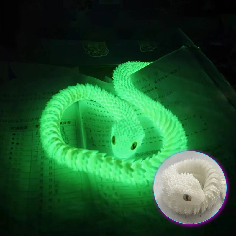 3D Printed Movable Snake Figurine – Realistic Jointed Simulation Ornament for Home & Office, 2025 New Year Craft Gift