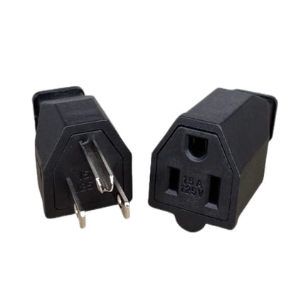 US 3-Pin Industrial AC Power Plug - 15A Rewireable Male Electrical Connector for Extension Cords and Outlets