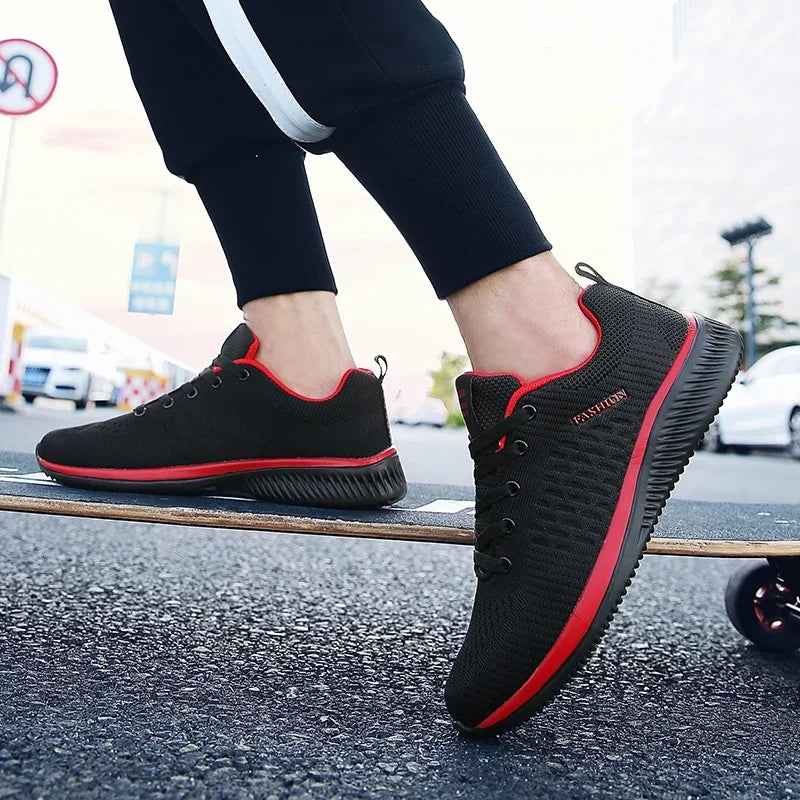 MAEDEF Athletic Shoes for Men – Black Knit Sneakers, Breathable Casual Running, Walking & Gym Shoes for Men & Women