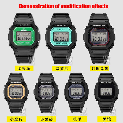7-Color Tempered Glass Screen Protector for Casio G-Shock DW-5600, DW-5635 & GW-B5600 - Watch Face Protective Film