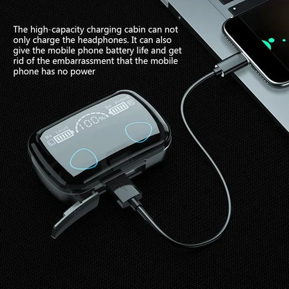 M10 Bluetooth Earphones – Waterproof HiFi Stereo Wireless Earbuds with LED Display & Gaming Headset