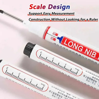 20mm Deep Hole Marker Pen Tips - Long Nib Waterproof Markers for Metal, Woodworking & Bathroom Decoration