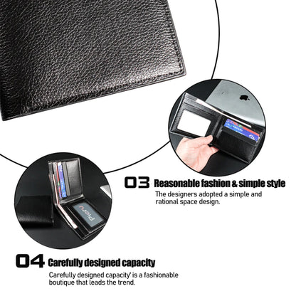 Mini Slim Zipper Card Wallet for Men — Portable Ultra-Thin Black Purse for ID, Bank & Credit Cards