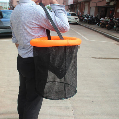 Floating Collapsible Fishing Bait Basket – Durable Mesh Live Fish Keeper Net Cage