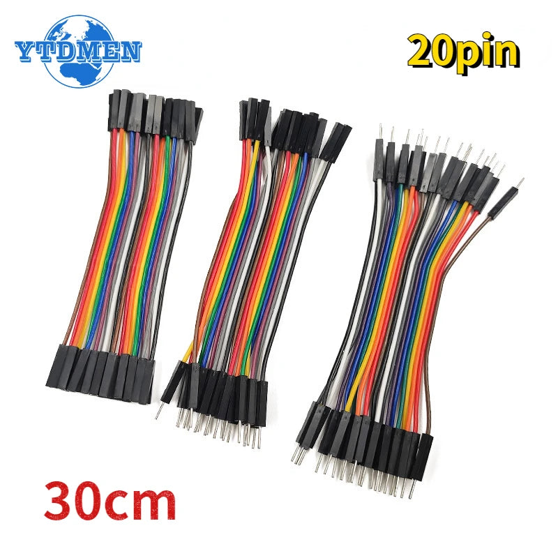 20Pin Dupont Jumper Wire Cable - Male to Male, Female to Female, Male to Female Wires for Arduino DIY Kits