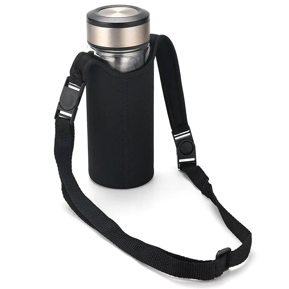 Insulated Water Bottle Carrier Bag - Adjustable Shoulder Strap Neoprene Bottle Cover Pouch for 550ml 750ml 1000ml 1500ml Bottles
