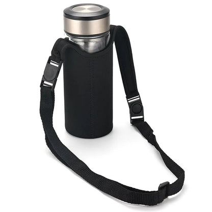 Insulated Water Bottle Carrier Bag - Adjustable Shoulder Strap Neoprene Bottle Cover Pouch for 550ml 750ml 1000ml 1500ml Bottles