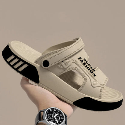 Men’s EVA Platform Slippers - Soft-Soled Summer Slides for Home, Beach & Outdoor Walking