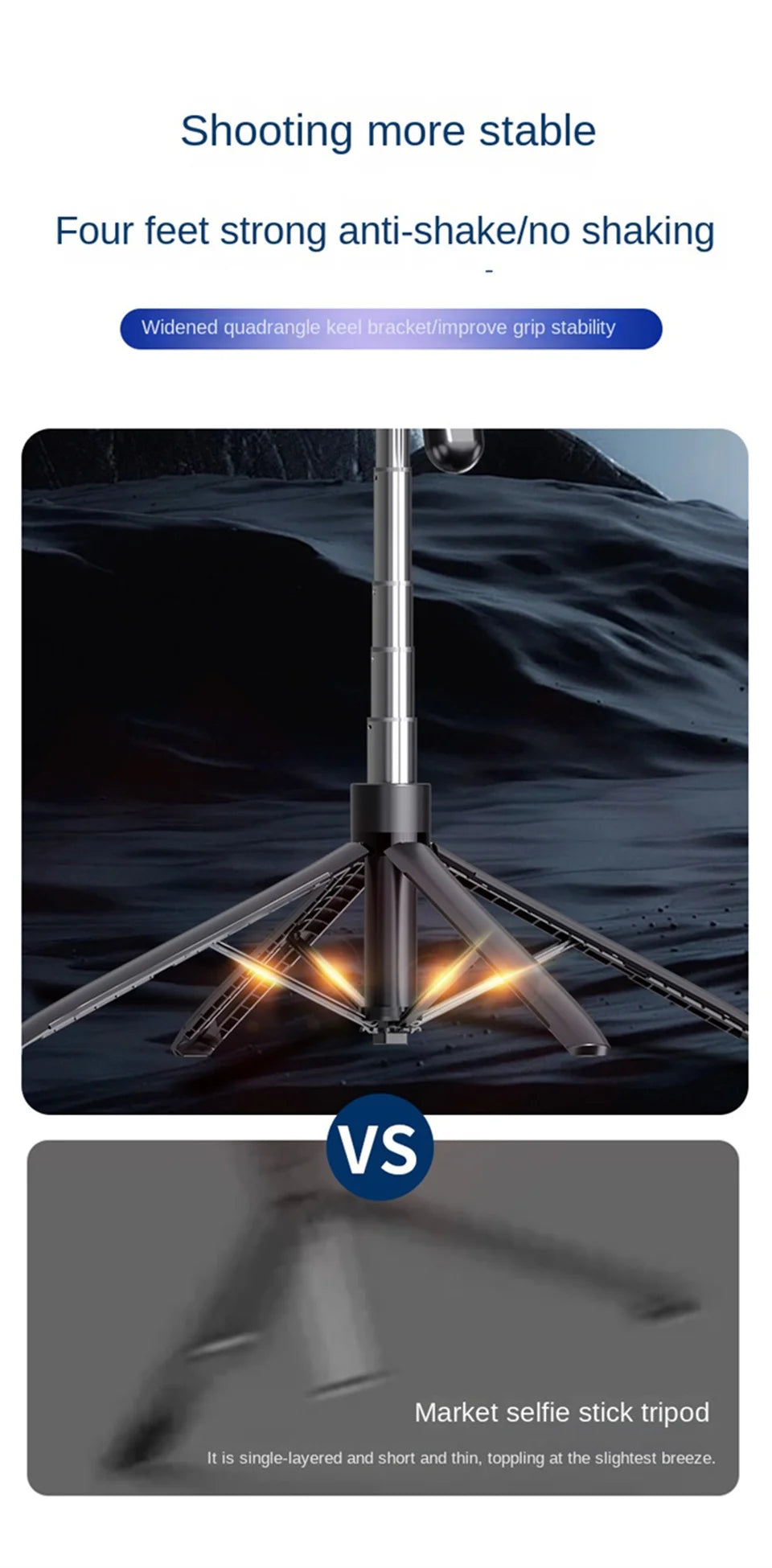 COOL DIER Smartphone Tripod – Bluetooth Shutter Selfie Stick Stand with Wireless Phone Holder