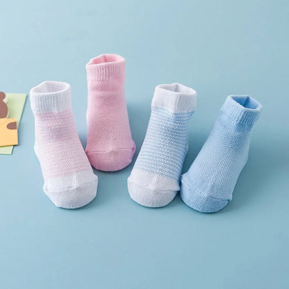 4-Pair Baby Socks & Gloves Set – Solid Color, Soft Cotton, Elastic Infant Toddler Ruffle Mittens for Newborn Girls & Boys