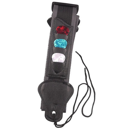 Adjustable Electric Guitar Strap – PU Leather Ends with 3 Guitar Pick Holders, for Acoustic Guitar & Bass Accessories
