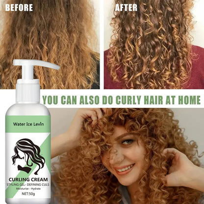 Curly Styling Gel Curling Cream - Keratin & Biotin Curl Defining, Moisturizing & Hydrating Hair Care