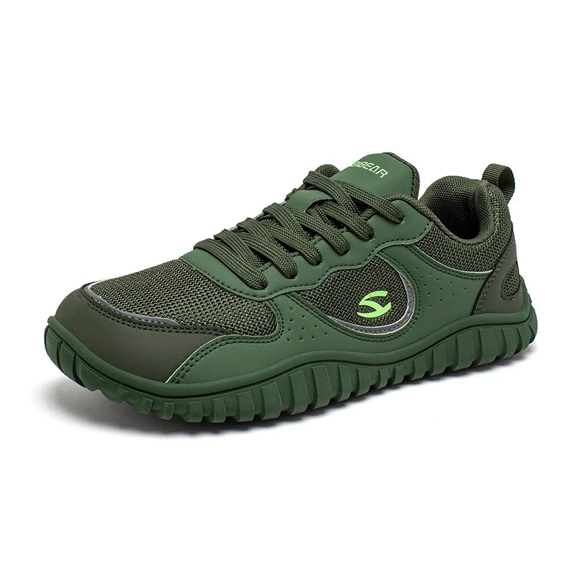 HOBIBEAR Unisex Wide Toe Sneakers — Comfortable Lace-Up Walking Shoes, Breathable Outdoor Travel Sneakers