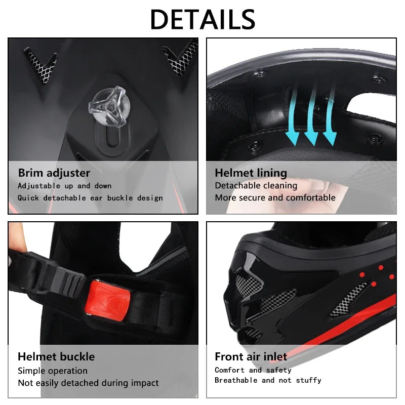 DOT Adult Motocross Helmet – Classic Off-Road Racing Casco for Men & Women, Enduro & Downhill Kask
