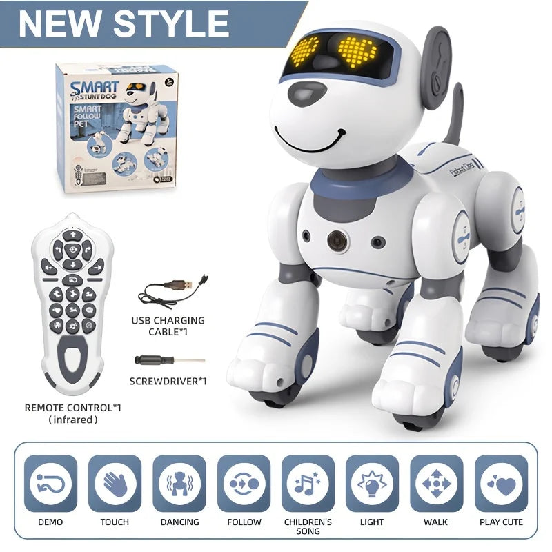 Intelligent Robot Dog Toy - Remote Control, Sing & Dance, Smart Interactive Programmable Puppy for Kids