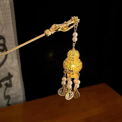 Luminous Lotus Flower Hairpin – Vintage LED Hair Stick with Lantern Tassel for Women and Traditional Hairstyles