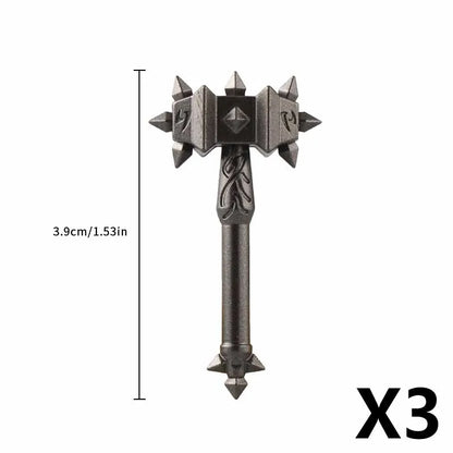Medieval Figure Weapons Building Blocks Kit – King Sword, Lion Shield, Trident & Double-Edged Axe Battle Toy