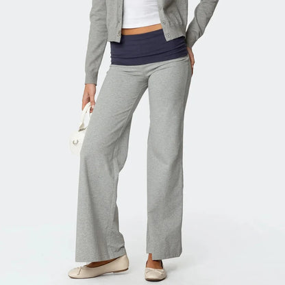 Women’s Casual Wide Leg Sweatpants – Low Rise Flared Yoga Lounge Pants for Teen Girls Back-to-School Outfit