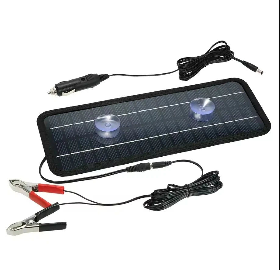 12V Solar Trickle Charger — Portable Waterproof Solar Battery Maintainer for Car