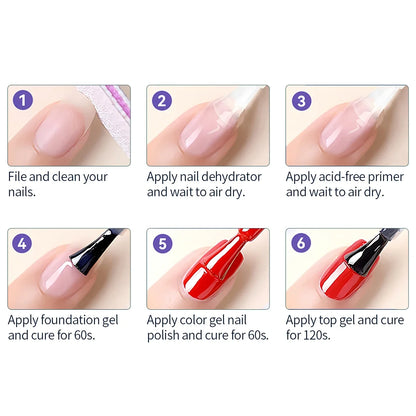 Nailpop Nail Dehydrator & Primer — Acid-Free Natural Nail Prep for Acrylic & UV Gel, Fast Dry Superior Bonding Set