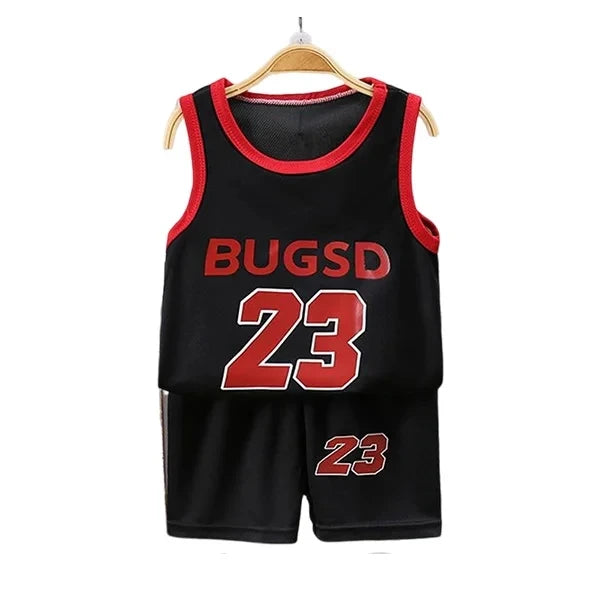 Children’s Summer Sleeveless T-Shirt and Shorts Set — Quick-Dry Sports Tank Top Outfit for Boys Basketball Training
