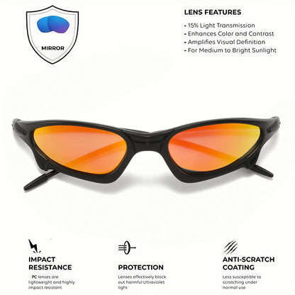3PCS Futuristic Sports Sunglasses Set – Small Frame Wraparound UV400 Eyewear | Colorful Cycling, Fishing & Travel Protective Outdoor Sunglasses