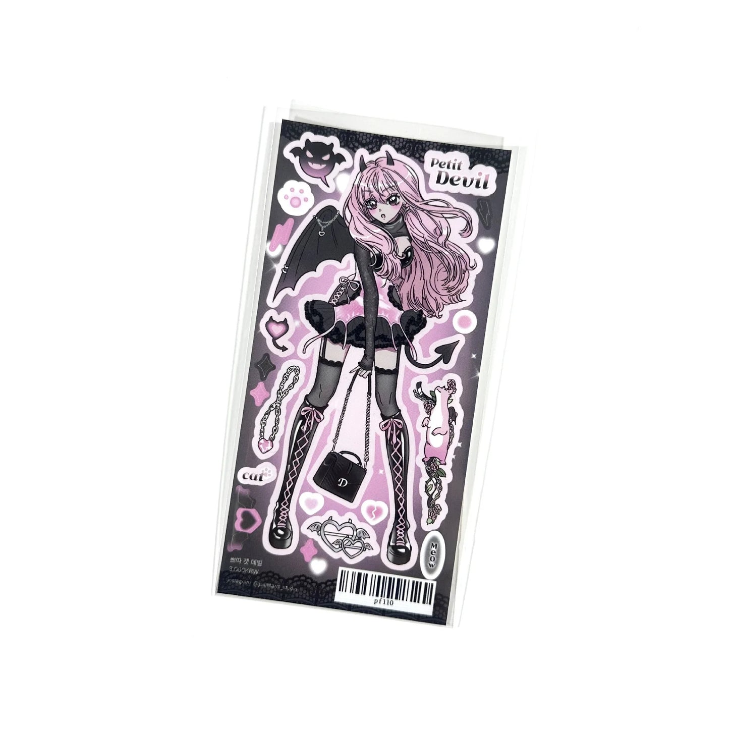 Cute Cartoon Angel & Demon Girl Stickers – DIY Scrapbook, Planner & Diary Decorative Stickers