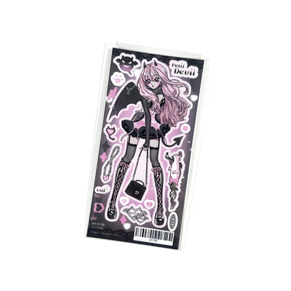 Cute Cartoon Angel & Demon Girl Stickers – DIY Scrapbook, Planner & Diary Decorative Stickers