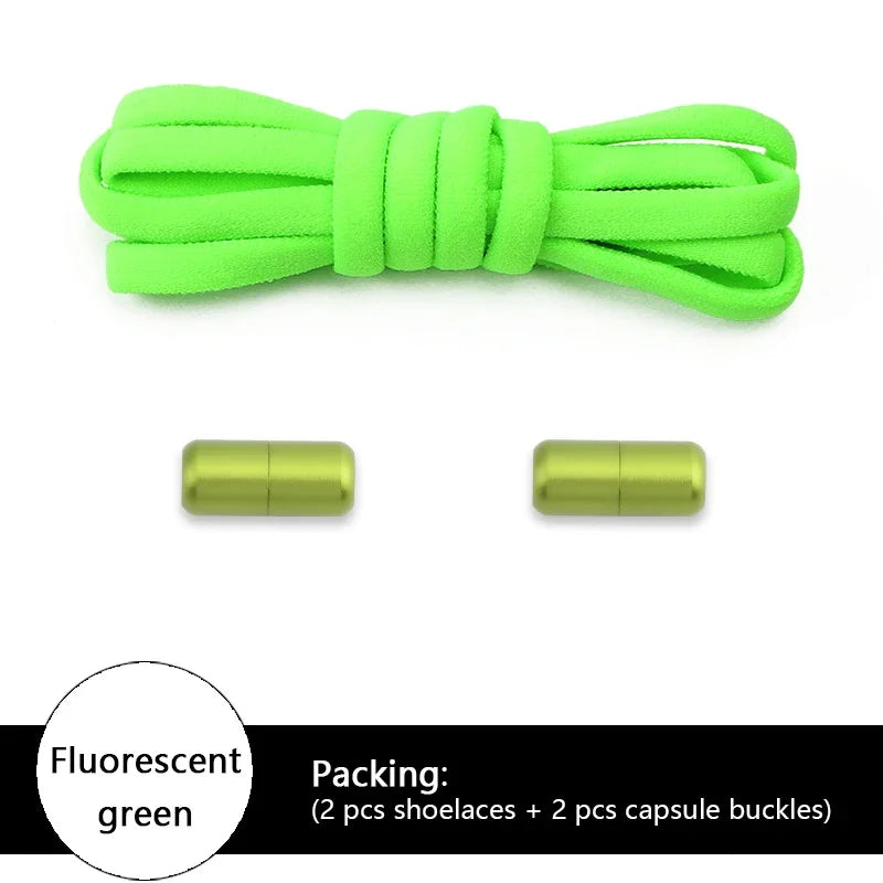 New Colorful Elastic No-Tie Shoelaces – Round Sneakers Laces for Kids & Adults