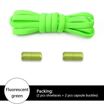 New Colorful Elastic No-Tie Shoelaces – Round Sneakers Laces for Kids & Adults