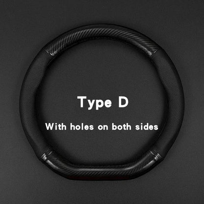Universal Car Steering Wheel Cover — Carbon Fiber Leather, 3D Anti-Slip, Simple & Stylish Car Accessory
