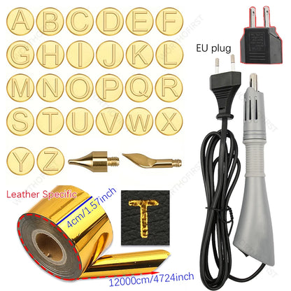 Electric Heated Foil Stamping Pen Kit for Leather Craft – Hot Foil Applicator Tool for DIY Handmade Embossing