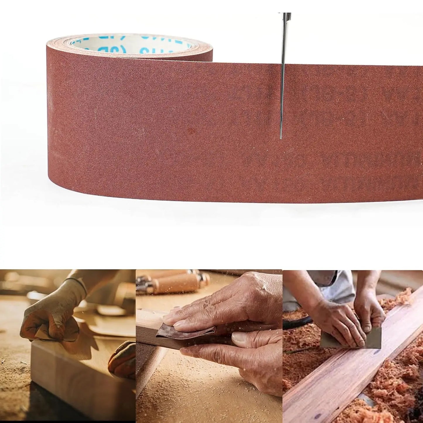 Aluminum Oxide Sandpaper Roll 9.5cm Wide – 60–600 Grit Abrasive Paper for Metal Grinding, Wood Polishing, Furniture & Car Detailing Use