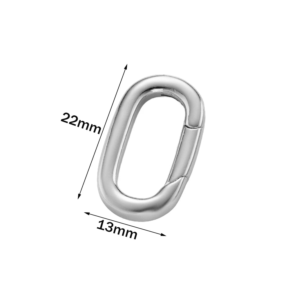 2PCS Gold Filled Oval Clasp - 14K/18K Spring Connector Carabiner for DIY Jewelry Necklace & Bracelet Making