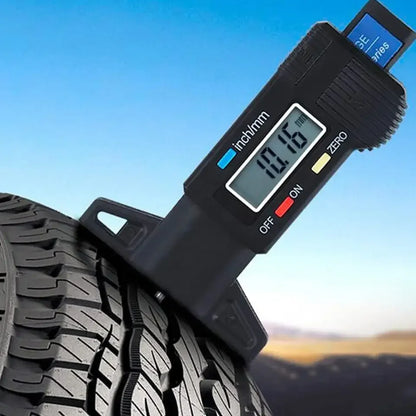 Digital Tire Tread Depth Gauge Caliper - LCD Display, 0-25mm Measurement Tool for Car Tire Maintenance