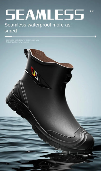2024 Men's Waterproof Water Boots — Non-Slip Rubber Work Shoes for Outdoor Rain, Camping & Fishing