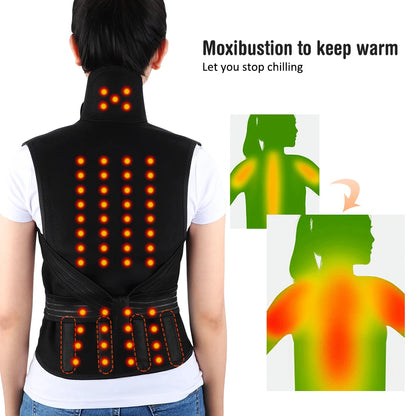 Tourmaline Magnetic Heated Vest — Self-Heating Thermal Waist Brace & Lumbar Support Corset for Posture Correction and Pain Relief