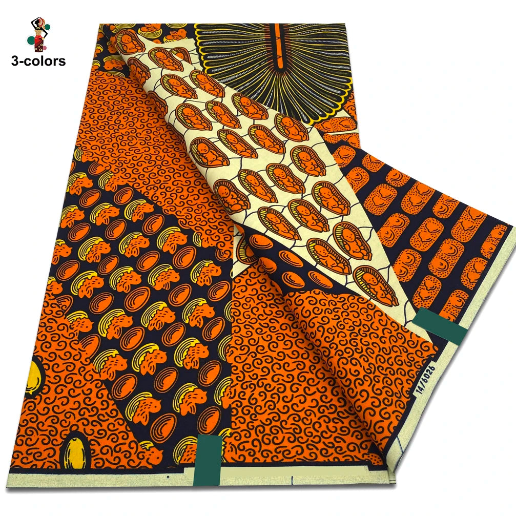 Newest African Ankara Wax Fabric - 100% Cotton Soft Dutch Hollandais Pagne Print for Dresses & Sewing