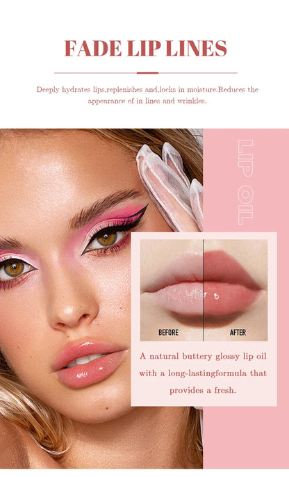 MAGIC CASA 6pcs Hydrating Jelly Lip Oil Set – Long-Lasting Moisturizing & Shimmering Liquid Lip Hydration