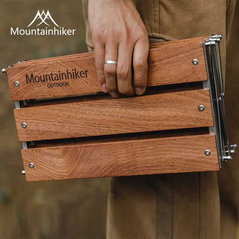 MOUNTAINHIKER Portable Camping Rack – 3-Tier Foldable Outdoor Table for Picnic & BBQ, Easy to Carry
