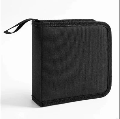 40-Disc CD & DVD Storage Case - Oxford Cloth Organizer Bag with Disc Booklet Holder