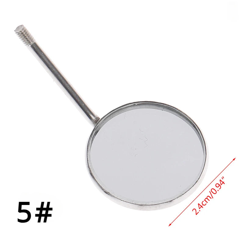 12pcs Dental Mouth Mirror Heads – Stainless Steel Cone Socket Intraoral Oral Mirrors #4 & #5