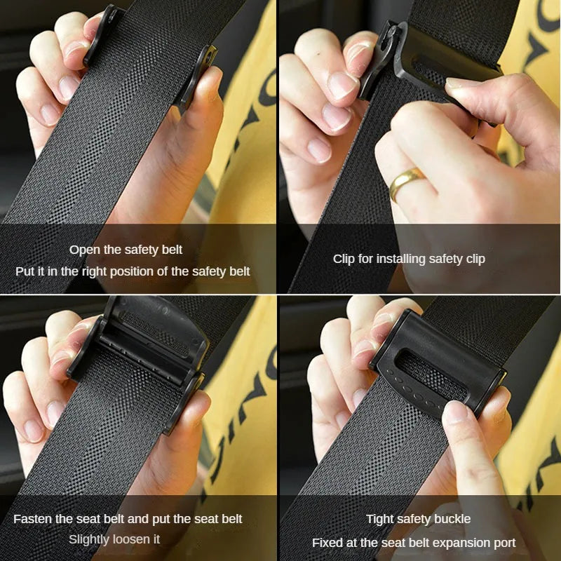 Car Safety Seat Belt Buckle Clip - 2PCS Seatbelt Stopper Adjuster Clips for Shoulder & Neck Relaxation - Car Accessories