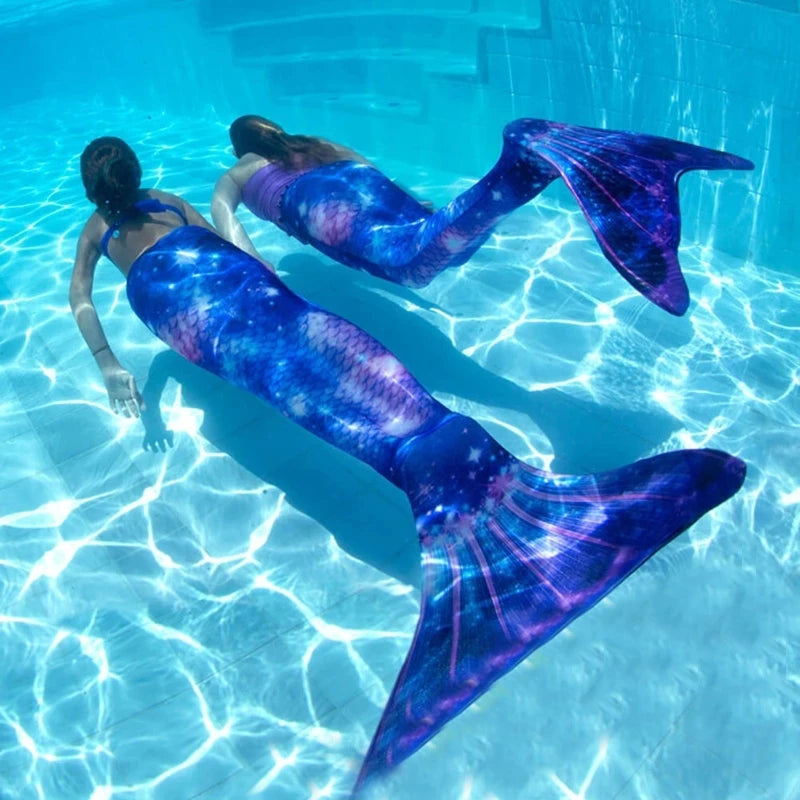 Women’s Mermaid Tail Cosplay Swimwear — Swimmable Fishtail Bathing Suit for Girls & Adults (No Monofin)