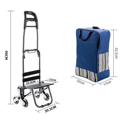 Lightweight Folding Grocery Shopping Trolley – Hand-Pull Cart for Household & Outdoor Travel