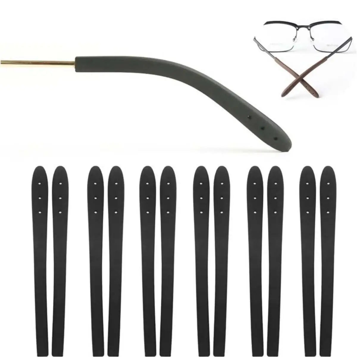 10pcs Silicone Eyeglass Temple Tips - Replacement Ear Socks Sleeves for Thin Metal Glasses Legs & Eyewear Accessories