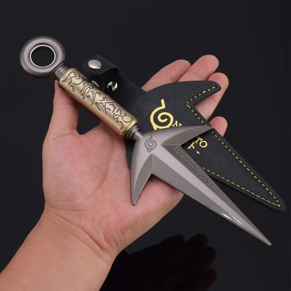 Namikaze Minato Flying Thunder God Kunai – 23cm Rotatable Metal Ninja Weapon Model, 3 Styles Collectible Toy