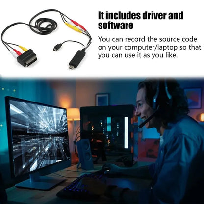 USB 2.0 VHS to DVD Video Converter – Capture Analog Video to Digital Format for IPTV, Audio, and Gaming