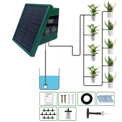 Solar Automatic Drip Irrigation System for Garden & Balcony – DIY Outdoor Watering Kit with Drip Hose